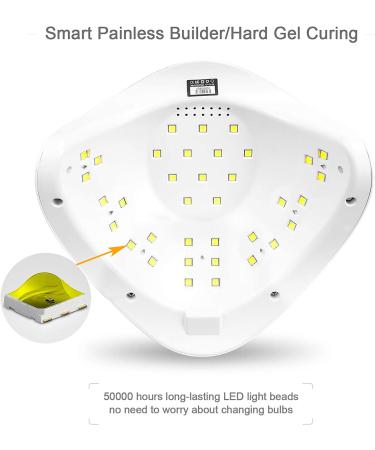 SUNUV 48W UV LED Nail Lamp for Gel Polish Manicure and Pedicure - Professional Dryer with Sensor and 4 Timers - Valentine Gift for Girls Women - Buy Online on SooperMarket.com