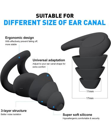 Soft Silicone Ear Plugs for Sleeping, Snoring, Work - Noise Cancelling 33 dB NRR - Reusable & Washable Loop Design - Hearing Protection for Noise Sensitivity - One Size Fits All - Buy Online on SooperMarket.com
