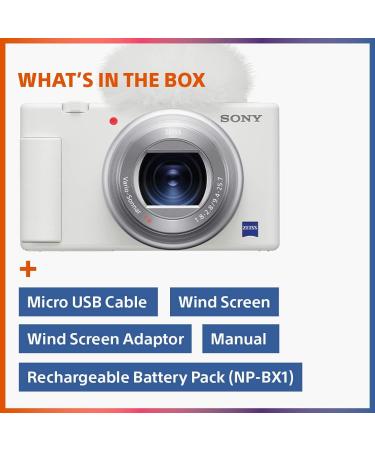 Sony ZV-1 Compact Camera for Content Creators - Vlogging & YouTube | 4K HDR Video, Live Streaming, Webcam, White - Buy Online on SooperMarket.com