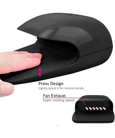 Portable Nail Dryer - Quick Cooling Fan for Fast Nail Polish Drying (Black) - Ideal for Home and Salon Use - Buy Online on SooperMarket.com