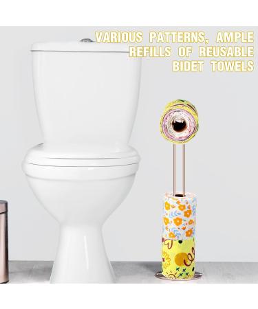 Vitalcozy Reusable Toilet Towels | Washable Bidet & Kitchen Towels | Absorbent Cotton Paperless & Eco-Friendly Tea Towels with Bright Flower Design - Buy Online on SooperMarket.com
