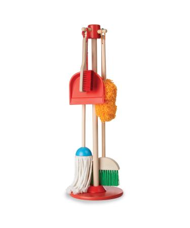 Melissa & Doug Let's Play House Dust! Sweep! Mop! 6 Piece Pretend Play Set - Toddler Toy Cleaning Set, Pretend Home Cleaning Play Set, Kids Broom And Mop Set For Ages 3+ Frustration-Free Packaging
