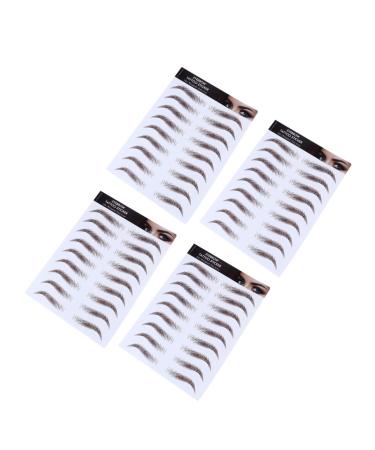 NOLITOY 4pcs Imitation Stimulation Sticker Like Shaping Female Stickers D Eyebrow Hair-like Girl Makeup 21x15cm Brown