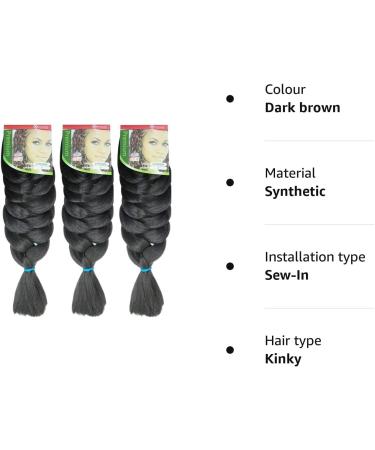 X-pression Ultra Braid Artificial Hair Extension #2 Dark Brown 210cm (3 PCS Offer) - 3 Count - Buy Online on SooperMarket.com
