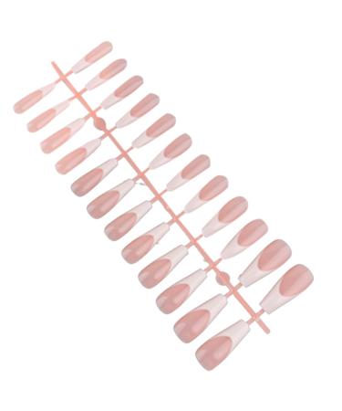 Press On Nails 10 Sheets Color Long Press On Nails With White Edge 12 Size Full Cover Stick On Nails Simple Style False Nails For Women Girls Nail Art Style3
