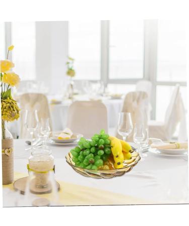 Cabilock Petal Embossed Fruit Bowl Decor Flatware Circle Tray Plates Hotel Dried Fruits Plate Snack 27X27X6.3CM Yellow - Buy Online on SooperMarket.com