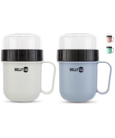Fencchi's Austria mueslibecher to go - the original Bellycup - in MINT gray pink or blue - in single or double pack gray/blue double pack