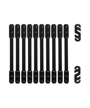 Greenf Face Mask Strap Extender Adjustable 10+2 Pcs Adults and Kids Black