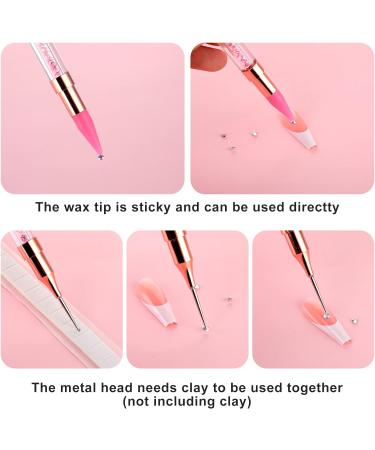 Jeffdad Double Head Nail Rhinestone Picker Set - Pink & Purple | DIY Nail Art Tool with Gems Crystals - Buy Online on SooperMarket.com