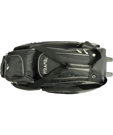 Pyramid Path Triple Premium Deluxe Roller Bowling Bag - Extra Large Shoe Compartment, 5 Pockets, Retractable Handle - Black/Silver - Buy Online on SooperMarket.com