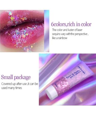 Buy Holographic Body Glitter Gel - Long Lasting Pink Sparkling Sequins for Face Body Eye Hair Nail - Perfect for Festival Makeup | International Shipping - Buy Online on SooperMarket.com
