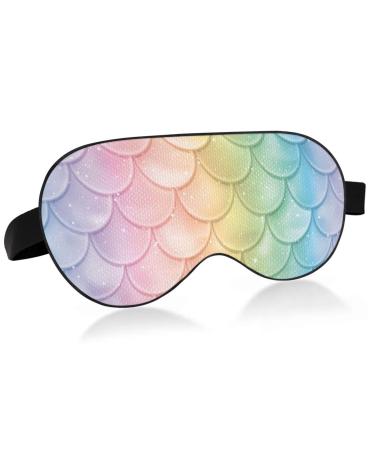 Haskirky Light Blocking Eye Mask Breathable and Adjustable Adult Men and Women Travel on Business Trips Yoga Meditation Light Smooth Comfortable Eye Mask Office Deep Sleep Goodies Mermaid Tail