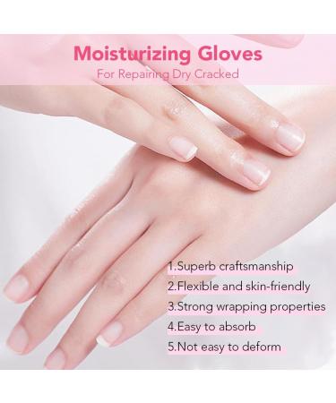 Fengyang Silicone Moisture Gloves - 2PC Pink Gel Spa Gloves for Dry Cracked Hands | Moisturizing Hand Care for Women - Buy Online on SooperMarket.com