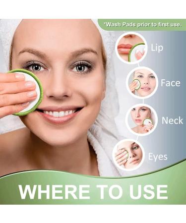 Buy Tumnea Slimming Pads - Washable & Reusable Bamboo Makeup & Cleaning Pads with Laundry Bag | 40 Pieces White & Green - Buy Online on SooperMarket.com