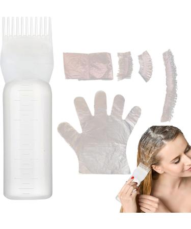 Hair Oil Applicator Bottle 160ml with Hair Dye Kit Root Comb Applicator Bottle with Clear Scale Portable Hair Bleach Kit for Home Barber Shop Hair Dye Tools Oil Comb Applicator Bottle - Buy Online on SooperMarket.com