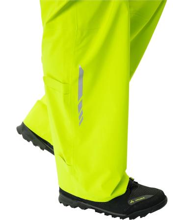 VAUDE Men's Moab Rain Pants - Neon Yellow | Lightweight Waterproof & Eco-Friendly Gear for Outdoor Adventures - Buy Online on SooperMarket.com