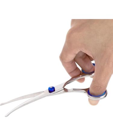 Virtue Yun Dog Scissors - Curved Stainless Steel Pet Grooming Scissors for Cats & Dogs with Safety Tip - Buy Online on SooperMarket.com