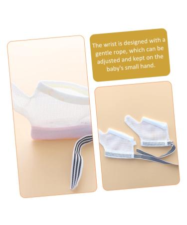 PLAFOPE 2 Pairs Anti-Eating Gloves for Kids | Thumb Protector & Hand Mittens for Nail Biting | Breathable Finger Guard | Child Nylon Gloves 11x7x0.5cm | Pink Black - Buy Online on SooperMarket.com
