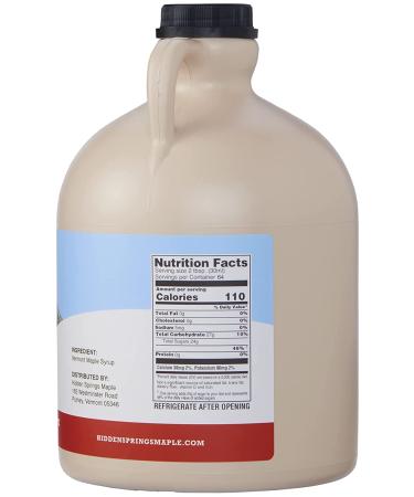 Hidden Springs Maple 100% Natural Vermont Maple Syrup - Grade A Dark Robust - 64oz - Family Farms - BPA-Free Jug - Buy Online on SooperMarket.com