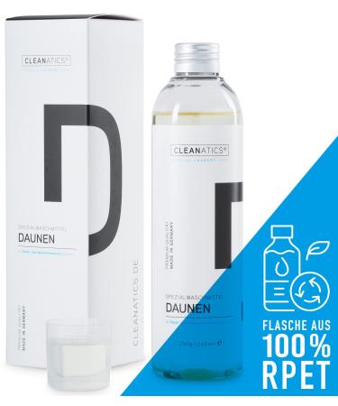 Cleanatics down detergent with a red -greasing lanoline for voluminous down & feathers - detergent concentrate with fresh fragrance for down jacket down vest down ceiling & down pillow (250 g) discreet unobtrusive pleasantly fresh 250 g (1 Pack)