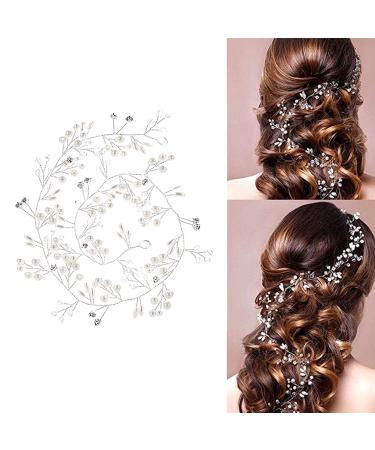 100 cm Wedding Hair Wire Bridal Hair Jewellery Rhinestone Headband and Headband with Crystal Headdress Head Cover for Women