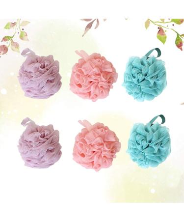 6Pcs Plus Size Bath Ball Sponge Shower Loofahs - Exfoliating Body Scrubber & Pouf for Luxurious Shower Experience - Buy Online on SooperMarket.com