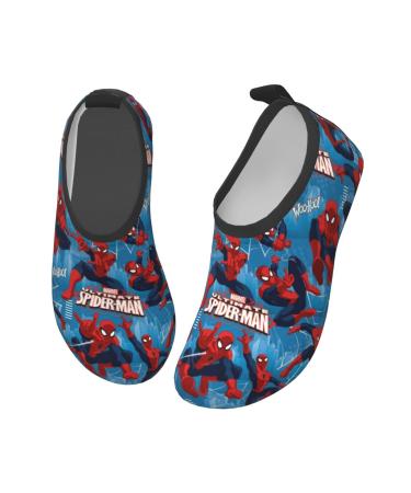 HUHUSW Superheros Kids Water Shoes Lightweight Non-Slip Water Skin Barefoot Aqua Socks Sports Swimming Beach Pool Shoes for Boys Girls 11-12 Little Kid Blue