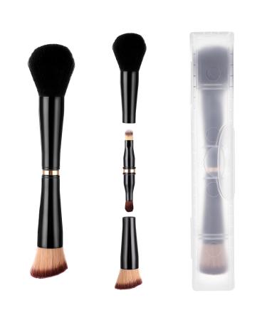 Travel Makeup Brush Set 4 in 1 Makeup Brush Double Ended Makeup Brush with Case Makeup Brush Blush Brush Eye shadow Brush Concealer Brush Ideal for Foundation Concealer Eye shadow