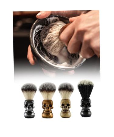 Buy Silver Hair Shaving Brush | Soft Skull Beard Grooming Tool for Precision Shaving - Buy Online on SooperMarket.com