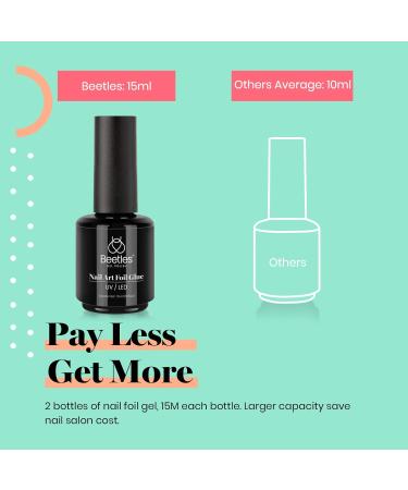 Beetles Nail Art Foil Glue Gel - 15ML 2 Bottles | Perfect for Foil Stickers & DIY Manicure - LED Lamp Required - Buy Online on SooperMarket.com