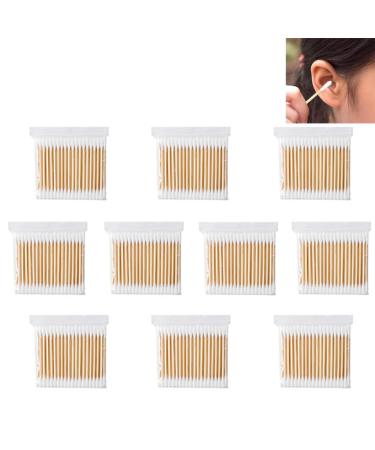 1000PCS Double Ended Cotton Swabs | Wooden Cotton Buds for Makeup Travel Ear Cleaning & Pets - Buy Online on SooperMarket.com