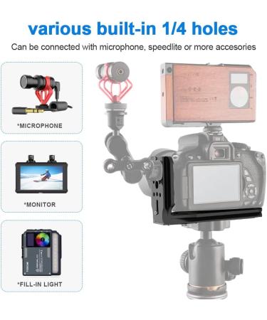 DSLR Camera L Bracket Quick Release Plate | Compatible with Canon Nikon Sony DJI | Vertical Horizontal Switching | Tripod Monopod Stabilizer Plate - Buy Online on SooperMarket.com