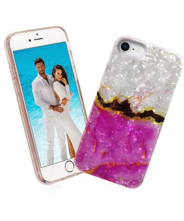 ARSTVEC iphone SE 2022 2020 SE3 SE2 case iPhone 8 7 case for girls and women glitter pearl gloss shiny sparkling slim soft TPU mobile phone case for iPhone 8/7/SE 2nd and 3rd pink gold rose gold marble