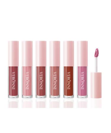6Pcs Matte Liquid Lipstick Set Long-Lasting Wear Non-Stick Cup Not Fade Waterproof Lip Gloss Set Lipstick for Women(Group A)