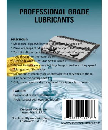 Supreme Trimmer Hair Clipper Blade Oil - 4 FL OZ Anti-Rust Lubricant for Blades - STO710 - Buy Online on SooperMarket.com