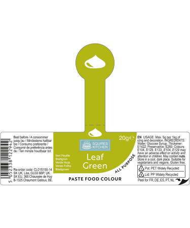 Squires Kitchen Leaf Green Food Colouring Paste - 20g | Concentrated Colour for Sugarpaste, Fondant, Buttercream & More - Buy Online on SooperMarket.com