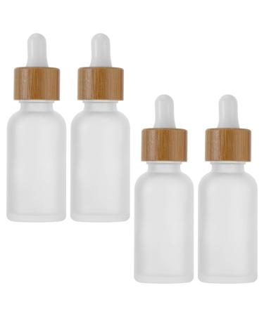 4 pieces of glass bottle of glass with bamboo lid perfume samples bottle refillable glass bottle of liquid cosmetic containers from essence beings cosmetic bottle travel wood
