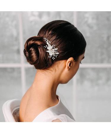 Bride Hair Clip Wedding Hair Clip Flower Wedding Hair Piece for Bride Hair Comb Barrette Bridal Hair Accessories Gold Bride Hair Clip - Buy Online on SooperMarket.com