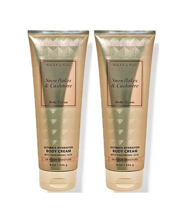 Bath and Body Works Snowflakes & Cashmere 2 Pack Ultra Shea Body Cream 8 Oz. (Snowflakes & Cashmere)