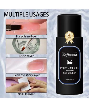 Lofuanna Slip Solution 240ML for Poly Nail Gel - Nail Extension Slip and Brush Conditioner - Nail Builder Gel Liquid for Beginners | SET 1 - Buy Online on SooperMarket.com