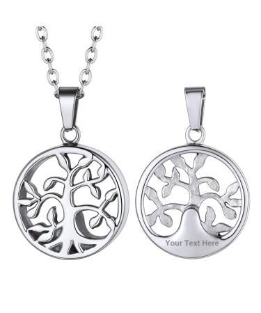 Prosteel urn chain personalized cross/maria/life tree trailer necklace memorial ash pendant with 55cm/50cm chain chain stainless steel/18k gilded memory jewelry accessory 06 silver not personalized