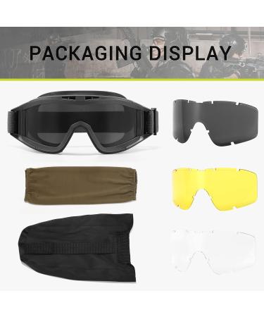 NICBOOY Airsoft Tactical Goggles | Interchangeable Lenses & Military Sunglasses - Buy Online on SooperMarket.com