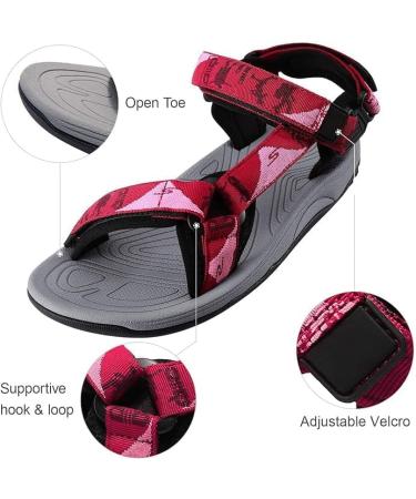 Outpro Women's Flat Trekking & Hiking Sandals - Durable Non-Slip Sports Sandals for Beach & Outdoor - EU Size 43 Red - Buy Online on SooperMarket.com