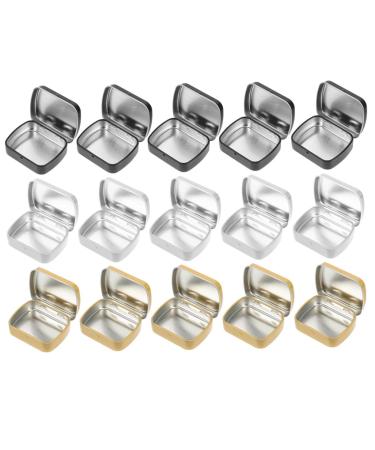 Gogogmee 15pcs Mini Tin Box Food Containers with Lids Rectangular Tin Cans Food Sealed Cans Tins Tinplate