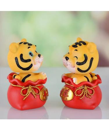 ORFOFE Digital Dash 1pc Year of The Tiger Bobble Head Ornament Crafts Office Resin Shake Your Head Red Fengshui Statue Red 1 6X6X9.5CM - Buy Online on SooperMarket.com