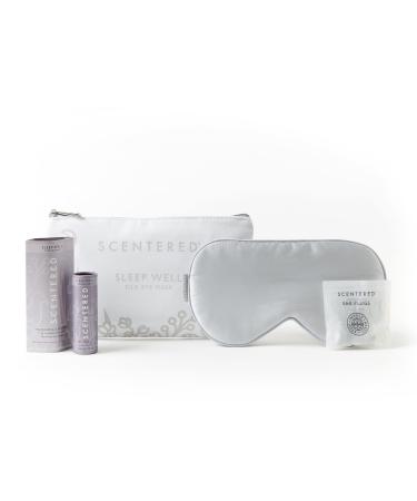 Scentered Sleep Essentials Travel Sleep Gift Set - Aromatherapy Sleep Well Balm Luxury Silk Eye Mask & Ear Plugs for Sleeping - Bed Time Relaxation - Lavender Chamomile Ylang Ylang Essential Oil