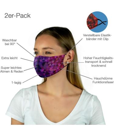 P.A.C. Lightweight 2 Pack Premium Masks | Washable Reusable Oeko-Tex 100 | Everyday Comfort in Tropata & Total Black - Buy Online on SooperMarket.com
