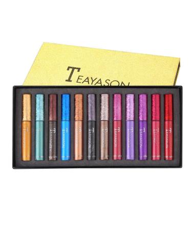 Jojomis 12PCS Glitter Eyeliner Shiny Eye Makeup Set