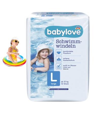 babylove swim diapers size L from 12kg 1 x 12 St L (12 pieces)