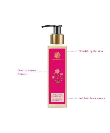 Forest Essentials Silkening Shower Wash - Indian Rose Absolute 200ml | Luxurious Natural Body Cleanser for Glowing Skin - Buy Online on SooperMarket.com